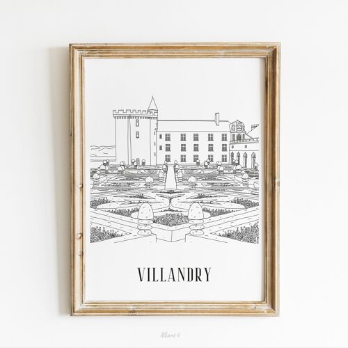Affiche Villandry - Papier A4 / A3 / 40X60