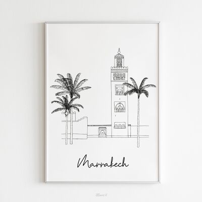 Affiche Marrakech - Papier A4 / A3 / 40X60