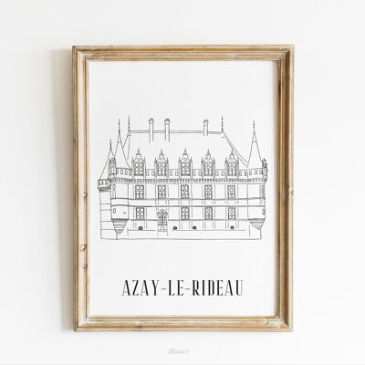 Poster Azay-le-Rideau - Carta A4 / A3 / 40X60