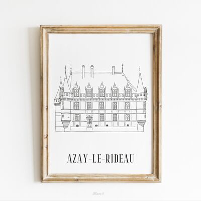 Plakat Azay-le-Rideau - Papier A4 / A3 / 40X60