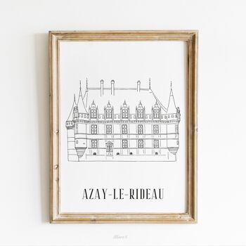 Affiche Azay-le-Rideau - Papier A4 / A3 / 40X60 1