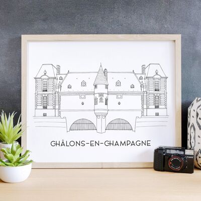 Poster Châlons-en-Champagne - Carta A4 / A3 / 40x60