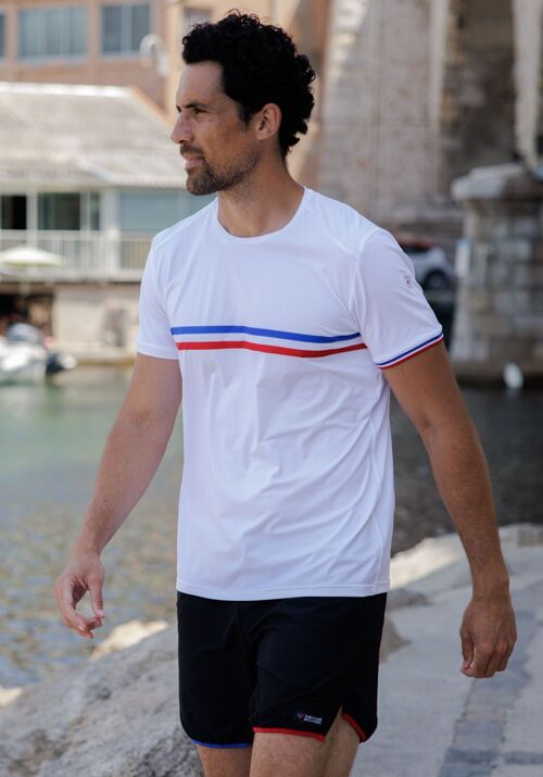 Buy wholesale The French Champion Men's running t-shirt - White