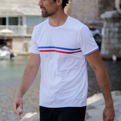 Herren-Lauf-T-Shirt des französischen Meisters - Weiß