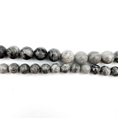 Row of Gray Jasper 8 mm