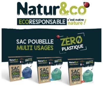 Sac poubelle ZERO PLASTIQUE Multi-Usages 50L X1 Natur&co 4
