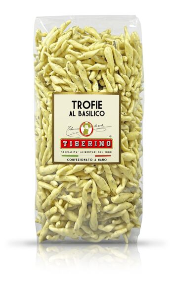 Trofie Pugliesi al basilico pasta di semola di grano duro pregiato 100% italiana - 500g 1