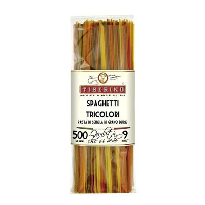 Spaghetti 3 colors pasta made with premium durum wheat semolina - 500g
