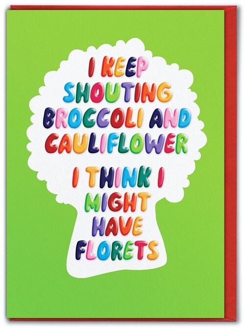 Funny Birthday Card EMBOSSED - Funny Florets