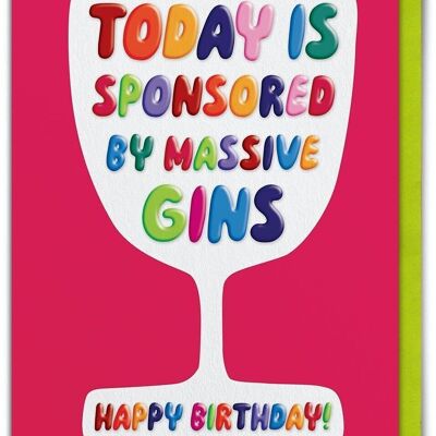 Divertente biglietto di compleanno in rilievo – divertenti massicci gin