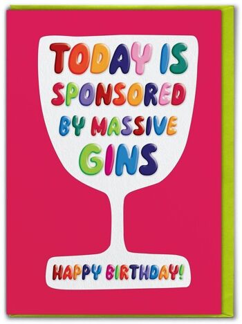 Carte d'anniversaire amusante en relief - Funny Massive Gins 1