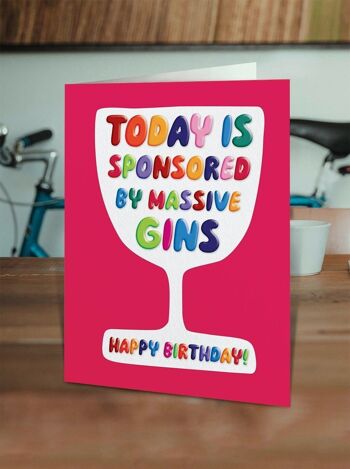 Carte d'anniversaire amusante en relief - Funny Massive Gins 2