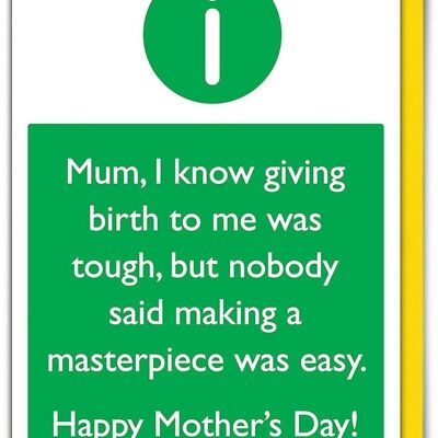 Masterpiece Mum Funny Mother's Day Card