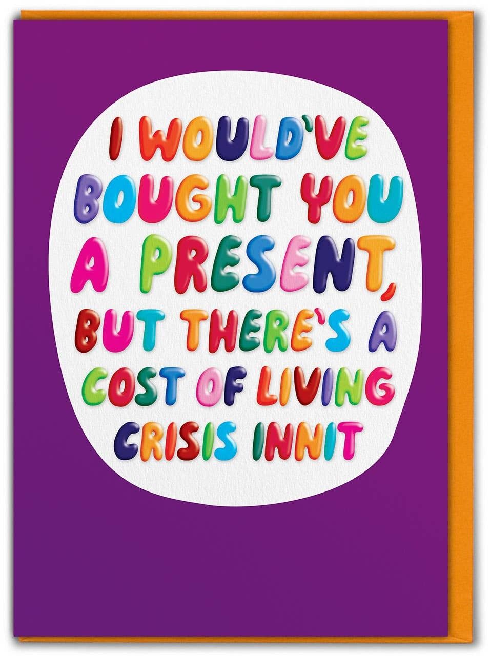 Tarjeta de cumpleaños divertida en relieve - Costo de vida divertido