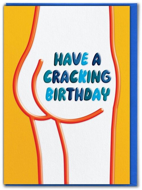 Funny Birthday Card EMBOSSED - Funny Cracking