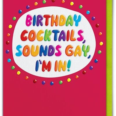 Funny Birthday Card EMBOSSED - Funny Sounds Gay
