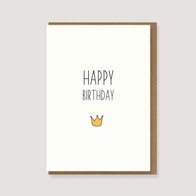 Klappkarte mit Umschlag - "Krone - Happy Birthday"