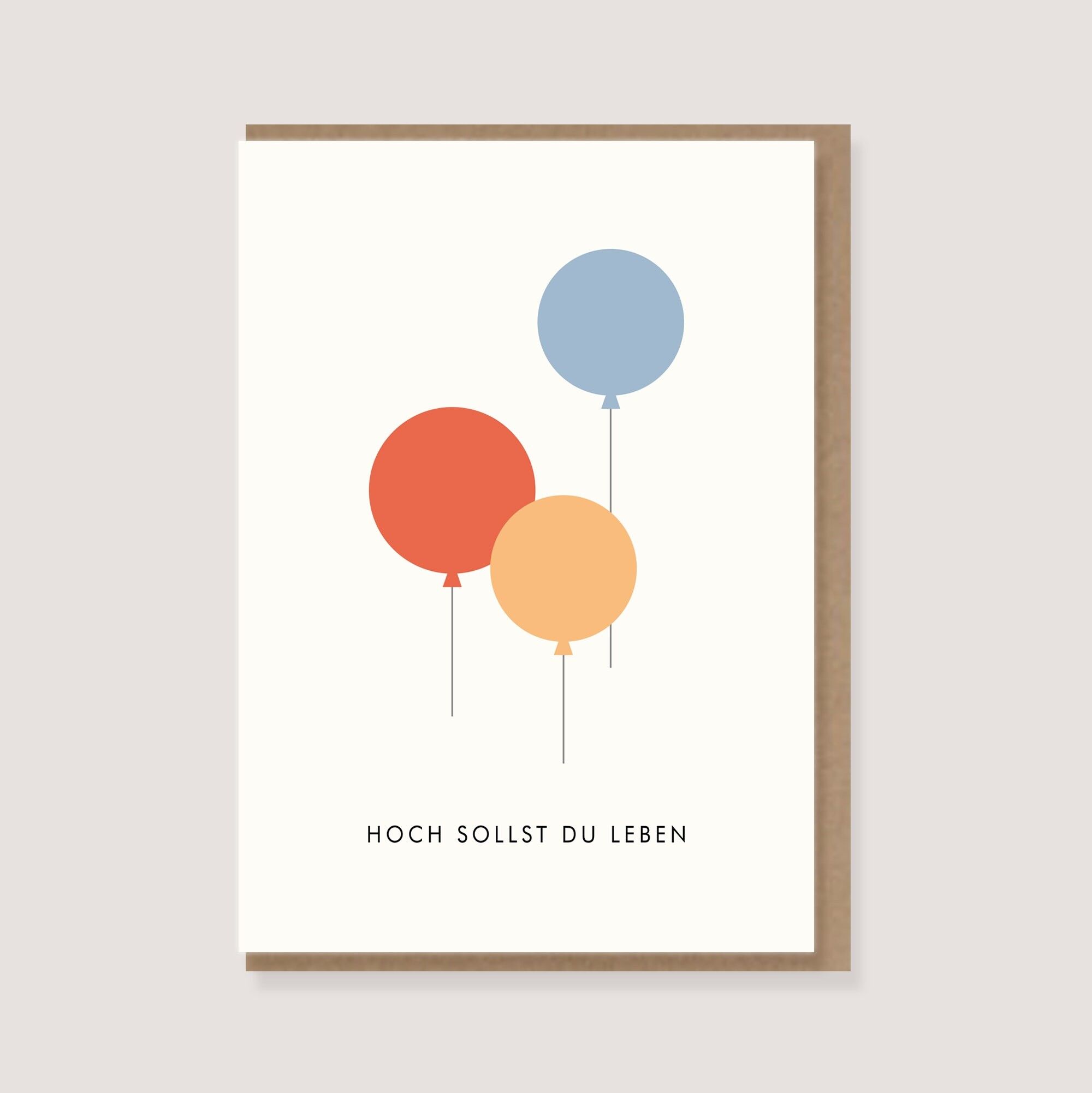 Folding card with envelope - "Balloons - High shall thou live"