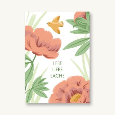 Postkarte lebe - liebe - lache