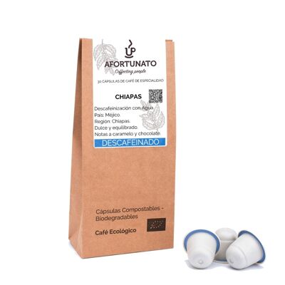 Decaffeinated coffee in compostable capsules