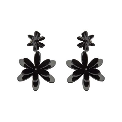 Double daisy earrings in plexiglass