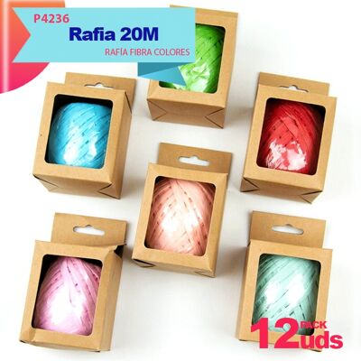 Rollos de rafía de colores. Cinta de papel rafía. Fibra de rafía de 20M de longitud.