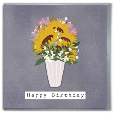 Mum Birthday Card - Birthday Sunflowers by Brainbox Candy