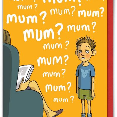 ¡Mamá! ¡Mamá! ¡Mamá! Tarjeta divertida del día de la madre