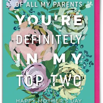Tarjeta divertida del día de la madre: los dos mejores padres