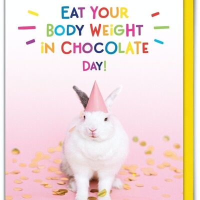 Carta di Pasqua divertente - Peso corporeo nel cioccolato