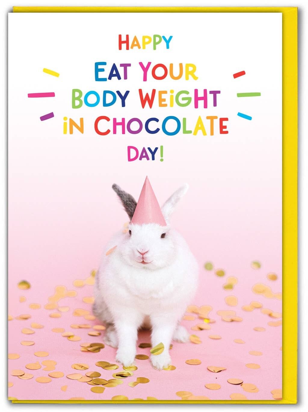 Carta di Pasqua divertente - Peso corporeo nel cioccolato