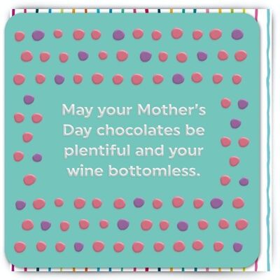 Carte drôle de fête des mères - vin sans fond