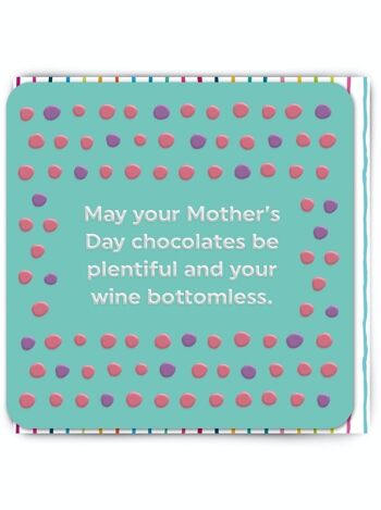 Carte drôle de fête des mères - vin sans fond 1