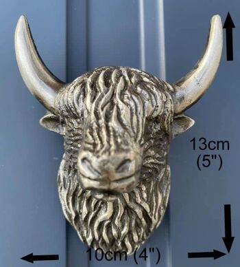 Highland Vache Heurtoir Argent Antique 1