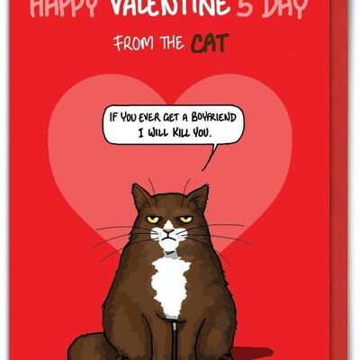 Carte de Saint Valentin drôle de Bryony Walters - du chat