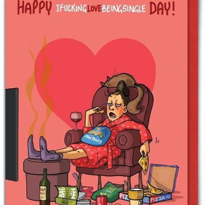 Rude Valentines Card - L'amour d'être célibataire