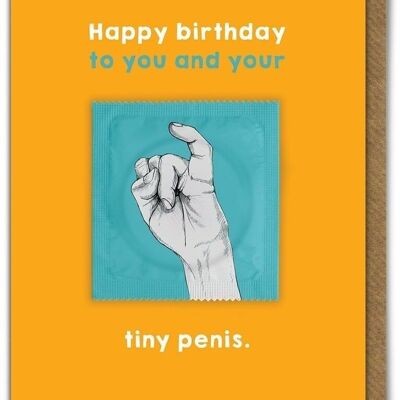 Buon compleanno a te e alla tua carta del preservativo del pene mignolo
