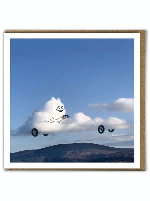 A Daily Cloud Funny Photographic Car Birthday Card
