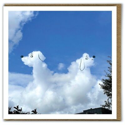 Biglietto d'auguri per cani fotografici divertenti con nuvola quotidiana