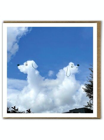 Une carte d'anniversaire quotidienne de chiens photographiques drôles de nuage 1