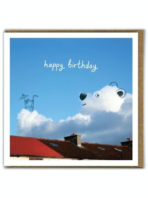 A Daily Cloud Funny Photographic Bear Birthday Card