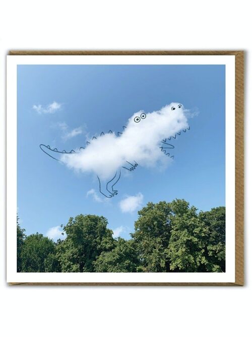 A Daily Cloud Funny Photographic Dinosaur Birthday Card