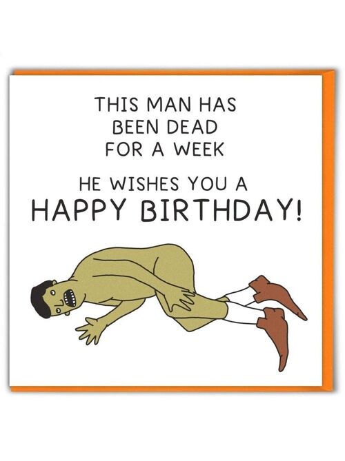 Funny Dead Man Birthday Card by Brainbox Candy