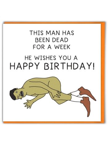 Carte d'anniversaire humoristique Dead Man par Brainbox Candy 1