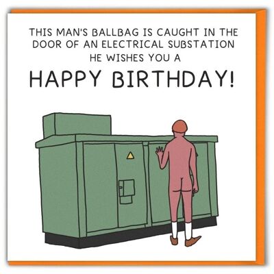 Carte d'anniversaire drôle Rude Ballbag par Brainbox Candy