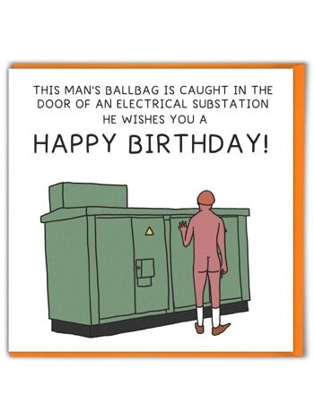 Carte d'anniversaire drôle Rude Ballbag par Brainbox Candy 1