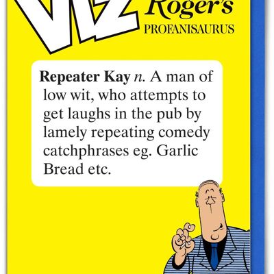 Ripetitore Kay Viz Roger Profanisaurus divertente biglietto di auguri di compleanno