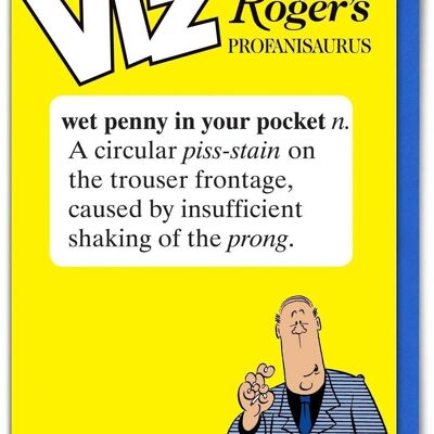 Carte d'anniversaire drôle de Profanisaurus de Wet Penny Viz Roger