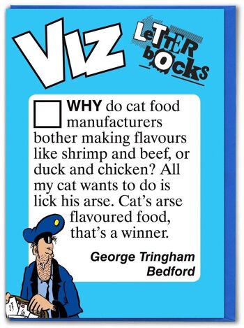 Nourriture pour chat Viz Letterbocks Carte d'anniversaire drôle 1