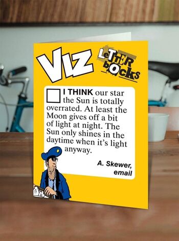 Carte d'anniversaire drôle Sun Overrated Viz Letterbocks 2